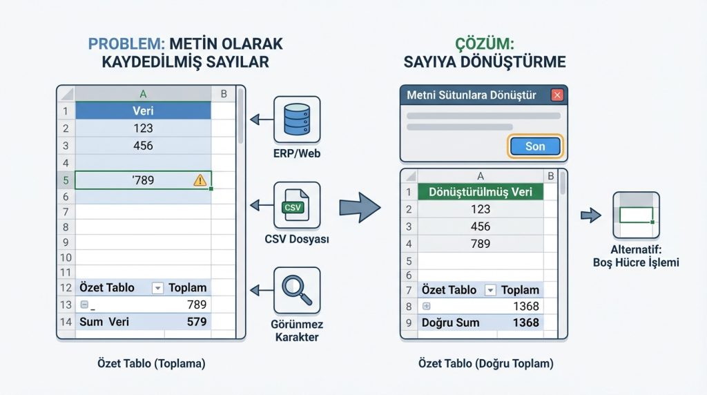 Metin Olarak Kaydedilmiş Sayılar