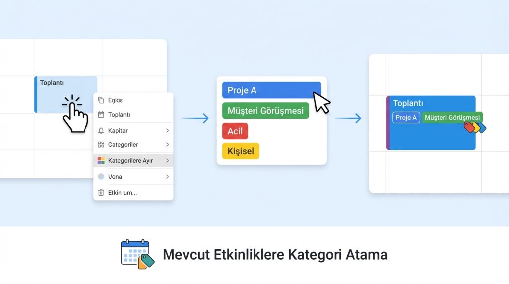 Mevcut Etkinliklere Kategori Atama