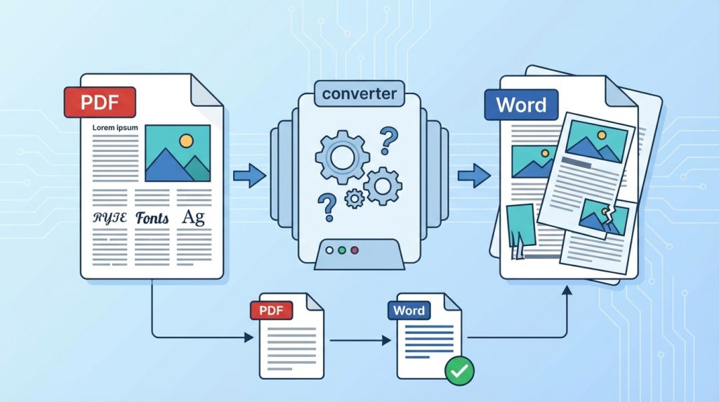 Neden bazı PDF'ler Word'de bozuk görünüyor?