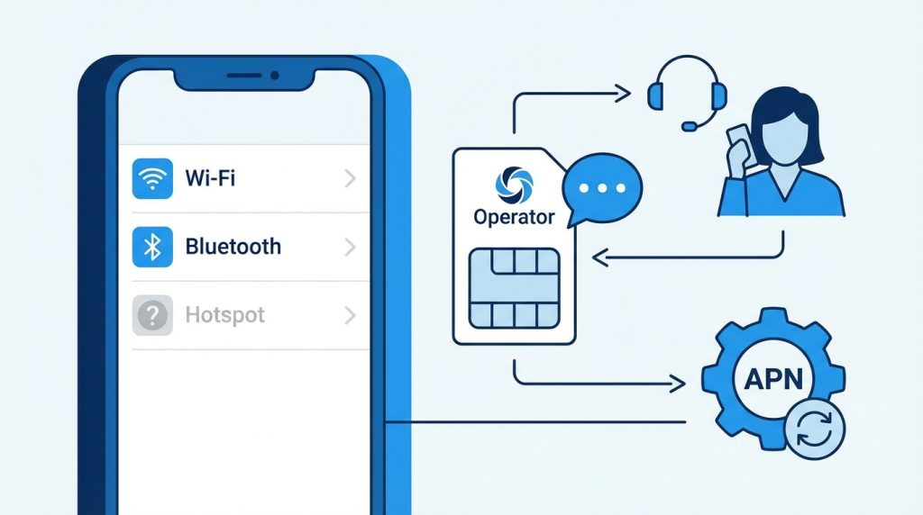 Neden hotspot seçeneği ayarlarımda görünmüyor?