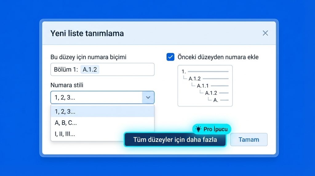 Numara Formatını Özelleştirme