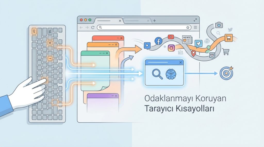 Odaklanmayı Koruyan Tarayıcı Kısayolları