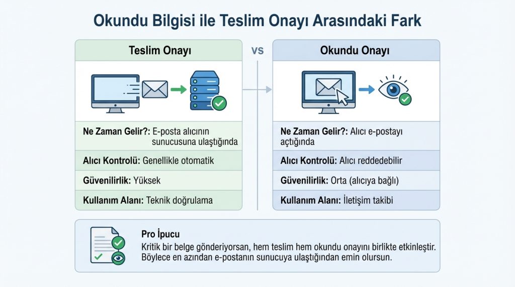Okundu Bilgisi ile Teslim Onayı Arasındaki Fark