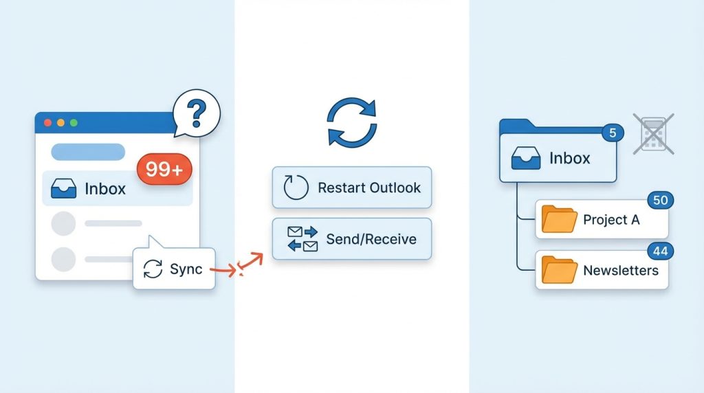 Okunmamış e-posta sayısı neden yanlış görünüyor?