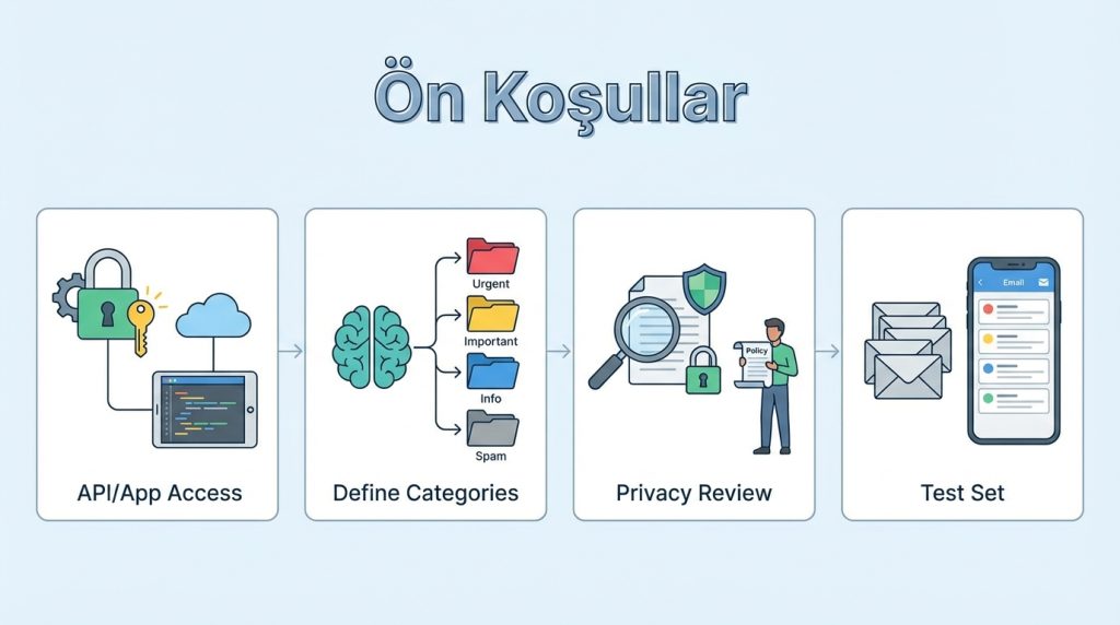 E-posta triage sürecini AI ajanı ile otomatikleştirme 2 Ön Koşullar