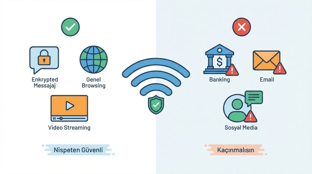 Ortak Wi-Fi’da hesap güvenliği: En güvenli kullanım kılavuzu 5 Ortak Wi-Fi'da hangi uygulamaları kullanmak güvenli?