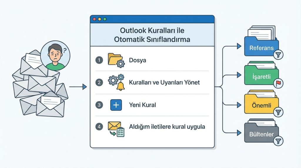Outlook Kuralları ile Otomatik Sınıflandırma