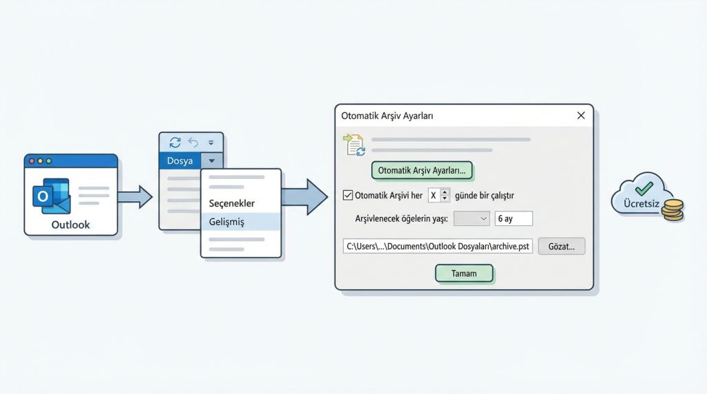 Outlook Masaüstü'nde Otomatik Arşiv Kurulumu