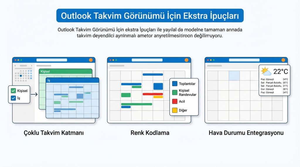 Outlook’ta Takvim Görünümü: Gün Hafta Ay Kullanım İpuçları 4 Outlook Takvim Görünümü İçin Ekstra İpuçları