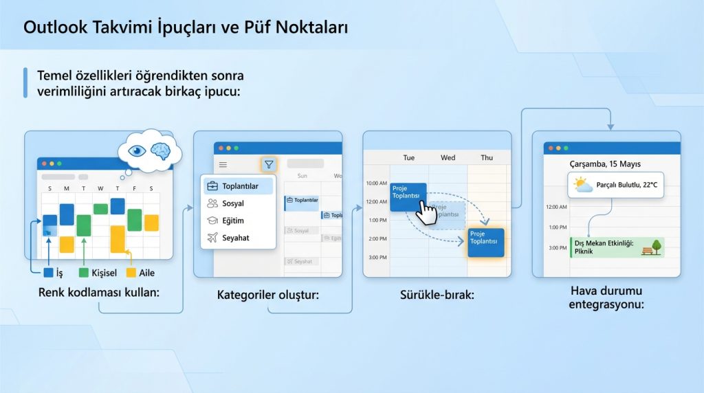 Outlook Takvimi İpuçları ve Püf Noktaları