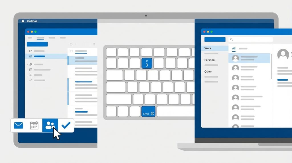 Outlook for Mac Kişiler Contacts Yönetimi Başlangıç Rehberi 2 Outlook for Mac'te Kişiler Bölümüne Erişim