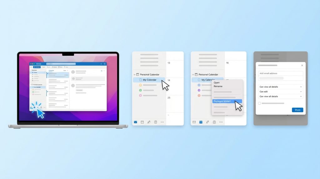 Outlook for Mac'te Takvim Paylaşma Adımları