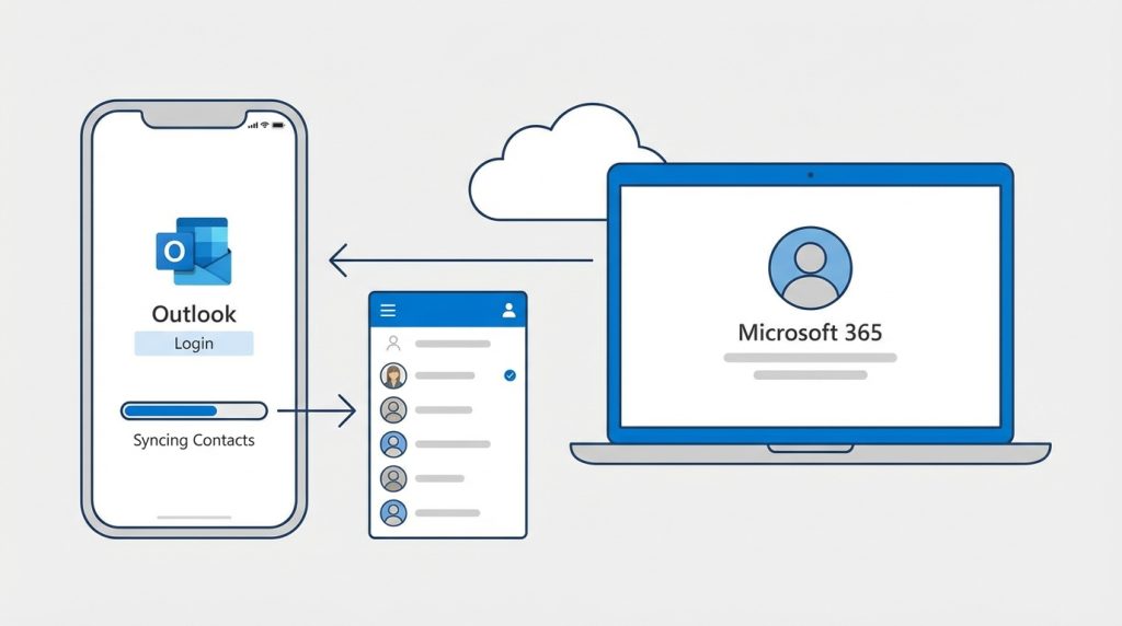 Outlook kişilerimi telefona nasıl aktarırım?