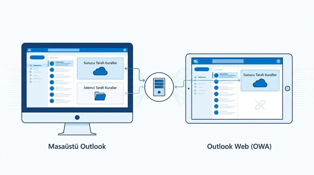 Outlook’ta Kurallar Neden Çakışır? Öncelik Sırası Mantığı 5 Outlook kuralları Outlook Web (OWA) ile senkronize olur mu?