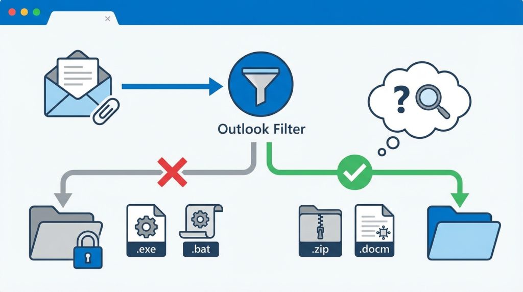 Outlook’ta Şüpheli Ekleri Açmadan Önce 10 Kontrol 3 Outlook şüpheli ekleri otomatik olarak engeller mi?