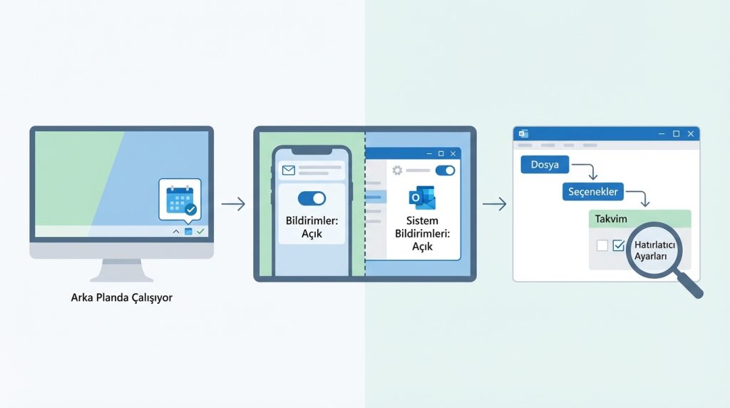 Outlook takvim hatırlatıcıları çalışmıyor, ne yapmalıyım?