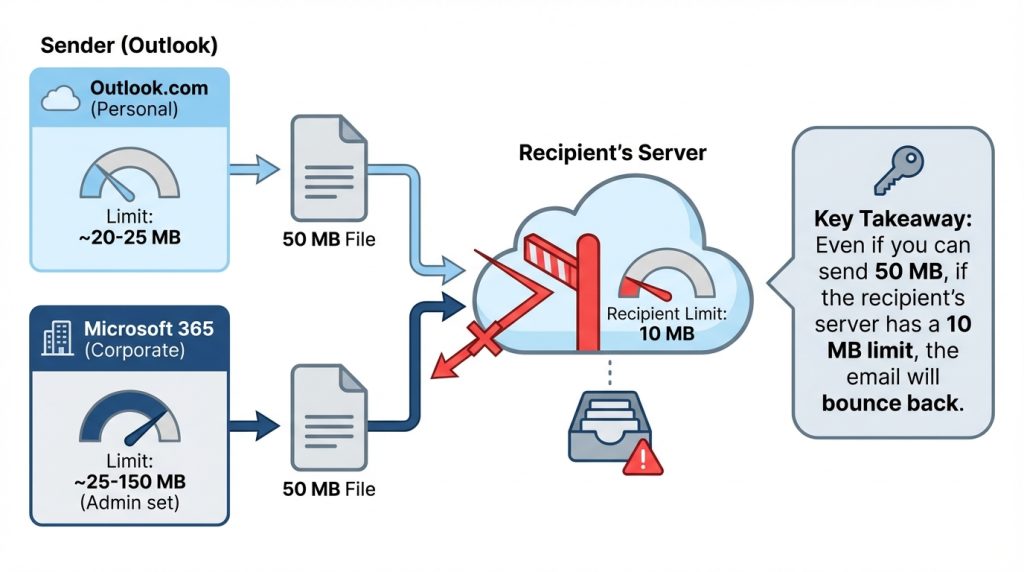 Outlook’ta Büyük Ekler için En Doğru Paylaşım Mantığı 2 Outlook'ta Büyük Ek Sorunu Neden Yaşanır?