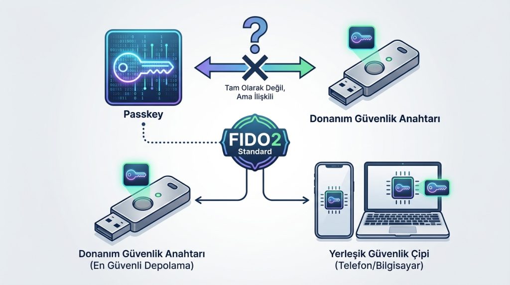 Passkey ile güvenlik anahtarı aynı şey mi?