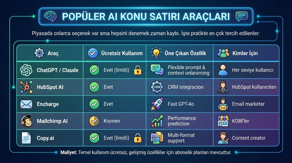 Yapay Zekâ ile E-Posta Konu Satırı Yazma 3 Popüler AI Konu Satırı Araçları