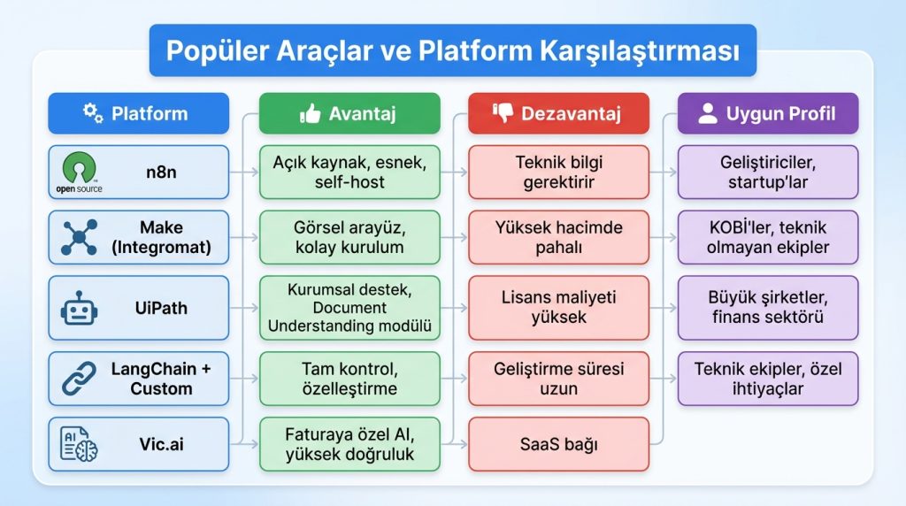 Popüler Araçlar ve Platform Karşılaştırması