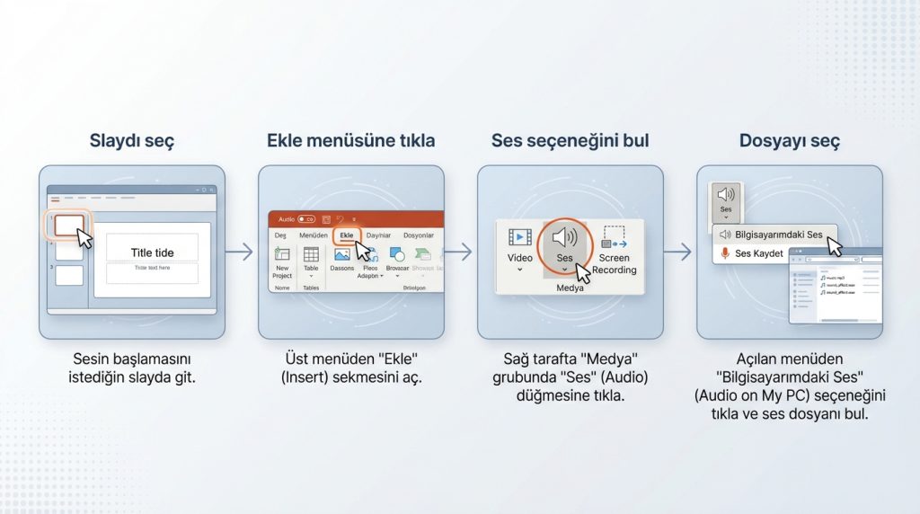 PowerPoint'e Ses Dosyası Ekleme Adımları