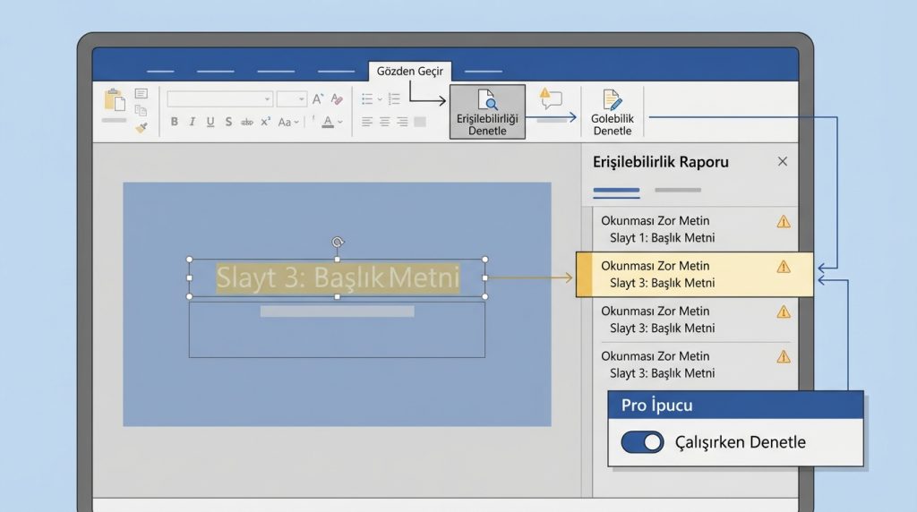 PowerPoint'te Kontrast Oranını Kontrol Etme