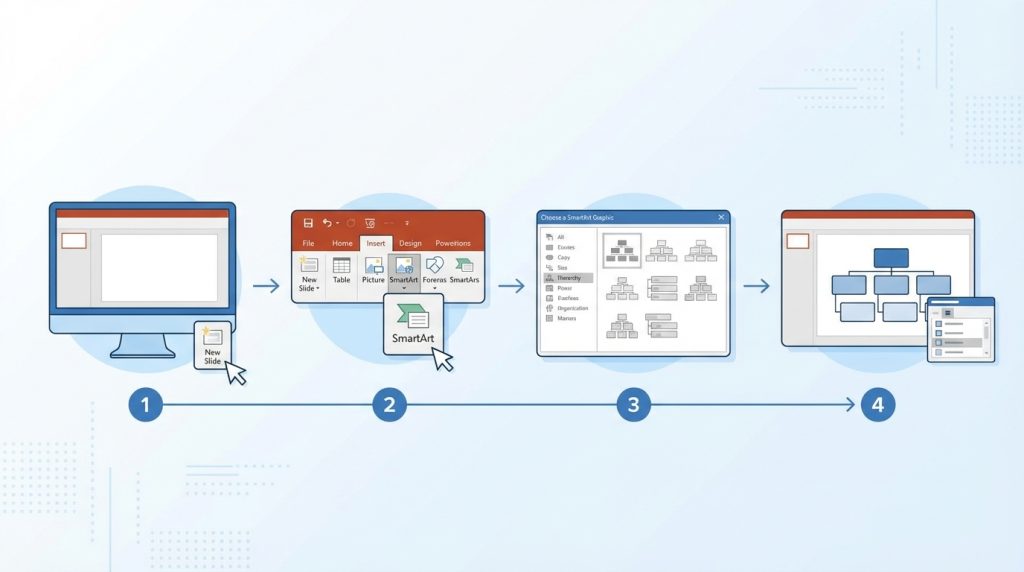 PowerPoint'te Organizasyon Şeması Oluşturma Adımları