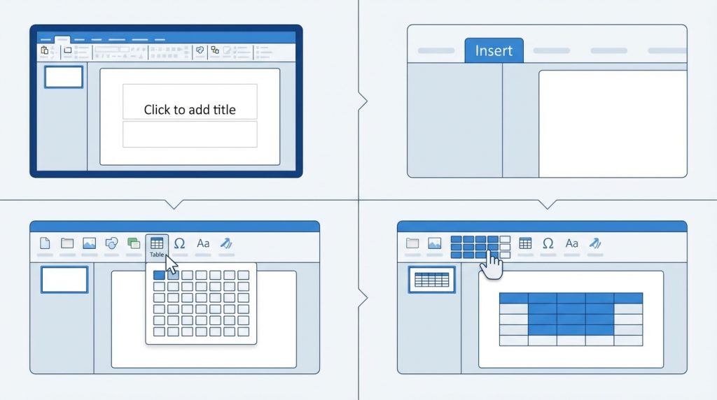 PowerPoint’te Tablo Ekleme ve Tablo Tasarımı 2 PowerPoint'te Tablo Ekleme Adımları