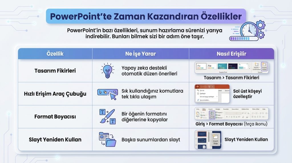 PowerPoint Sunum Hazırlama Rehberi 3 PowerPoint'te Zaman Kazandıran Özellikler