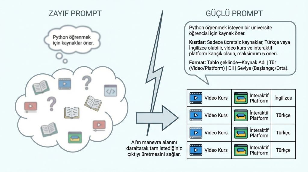 Pratik Örnek: Zayıf vs. Güçlü Prompt