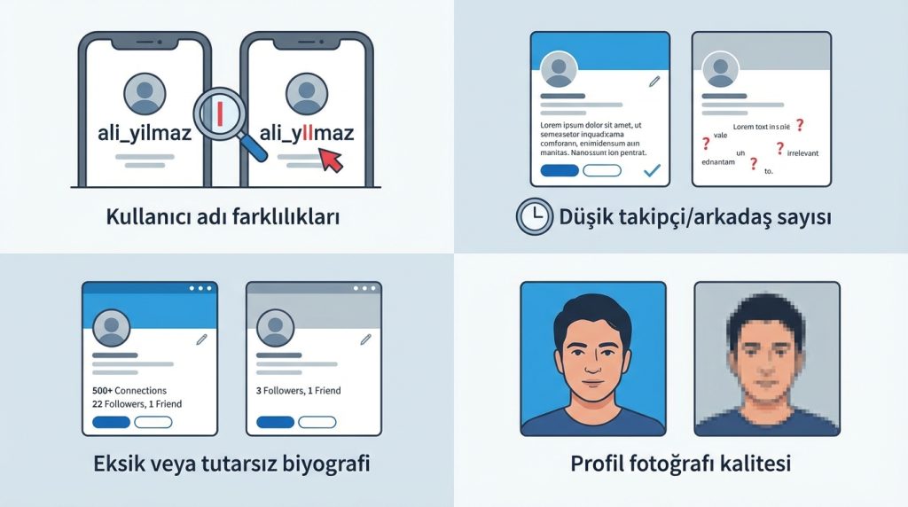 Taklit hesap nasıl anlaşılır? Doğrulama adımları 2 Profil Bilgilerindeki Tutarsızlıklar