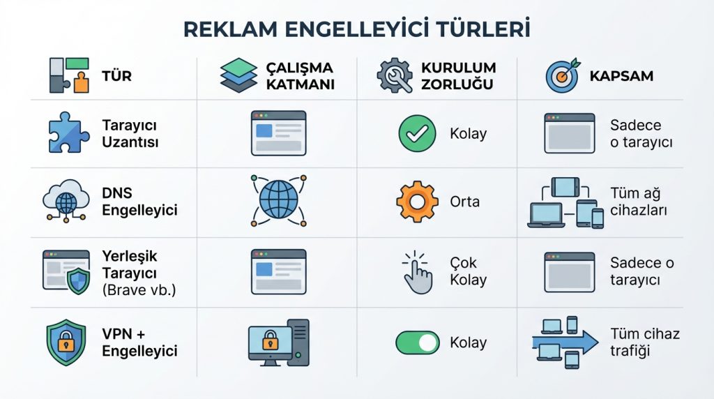 Reklam Engelleyici Türleri