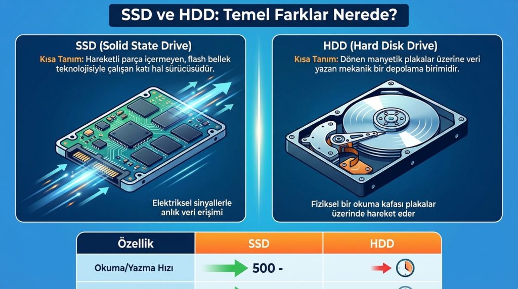 SSD ve HDD farkı nedir? Hangi kullanımda hangisi mantıklı? 2 SSD ve HDD: Temel Farklar Nerede?