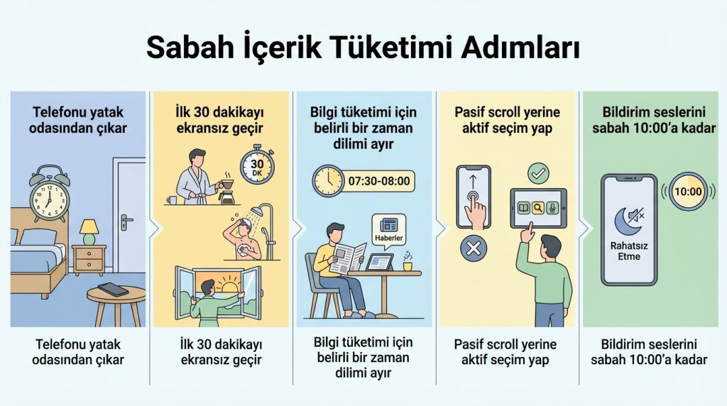 Sabah İçerik Tüketimi Adımları