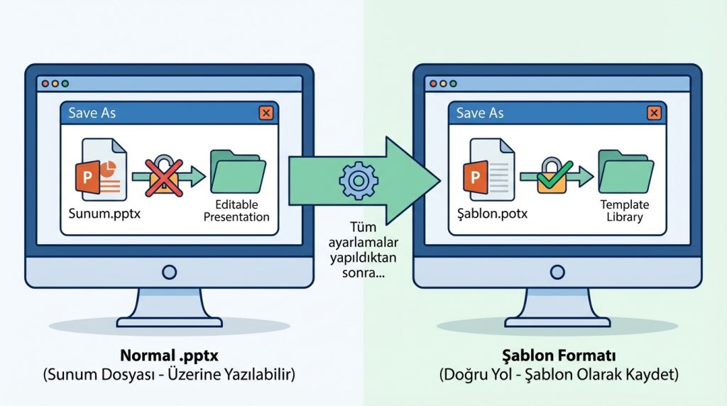 Şablonu Kaydetme ve Dağıtma