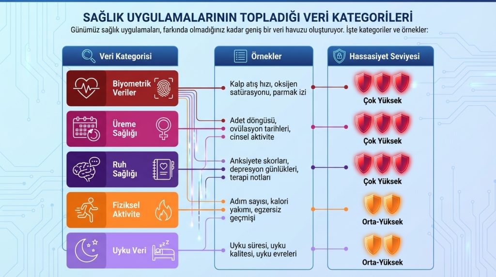 Sağlık Uygulamalarının Topladığı Veri Kategorileri