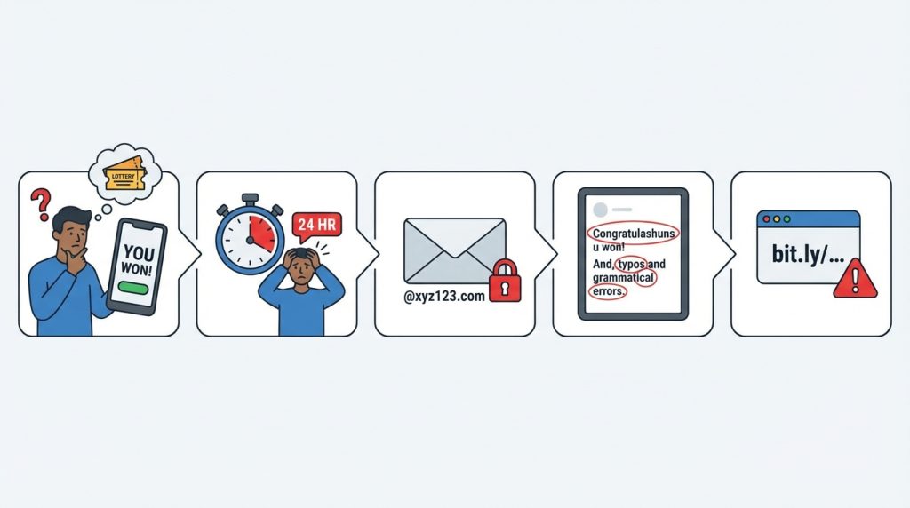 “Ödül kazandınız” tuzağına karşı temel güvenlik kuralları 2 Sahte Ödül Mesajlarını Tanımanın 7 Yolu