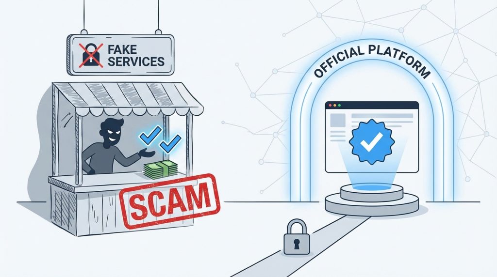 Sahte mavi tik satanlar var mı?