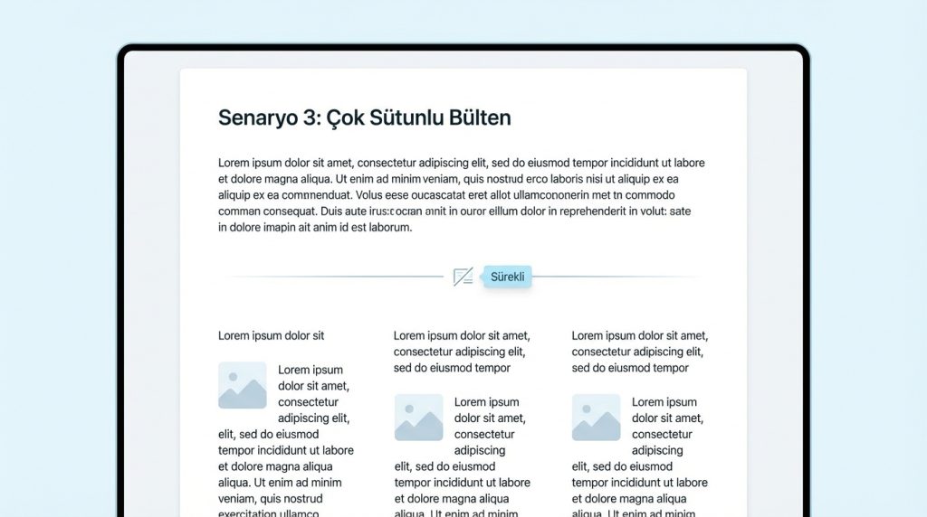 Senaryo 3: Çok Sütunlu Bülten