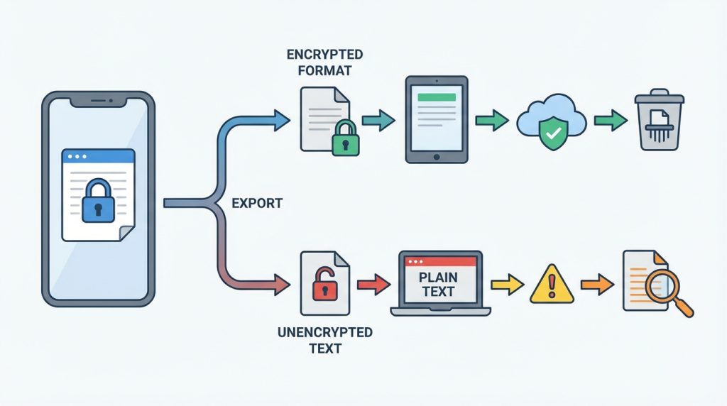 Şifreli notlarımı başka birine aktarabilir miyim?