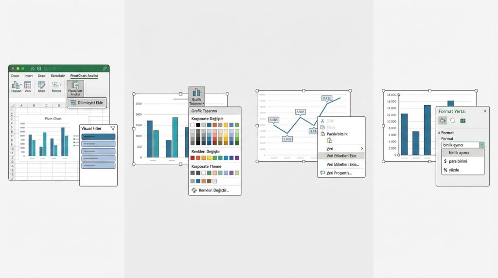 Excel PivotChart Nedir? PivotTable’dan Grafik Üretme Rehberi 3 Sık Kullanılan Özelleştirmeler