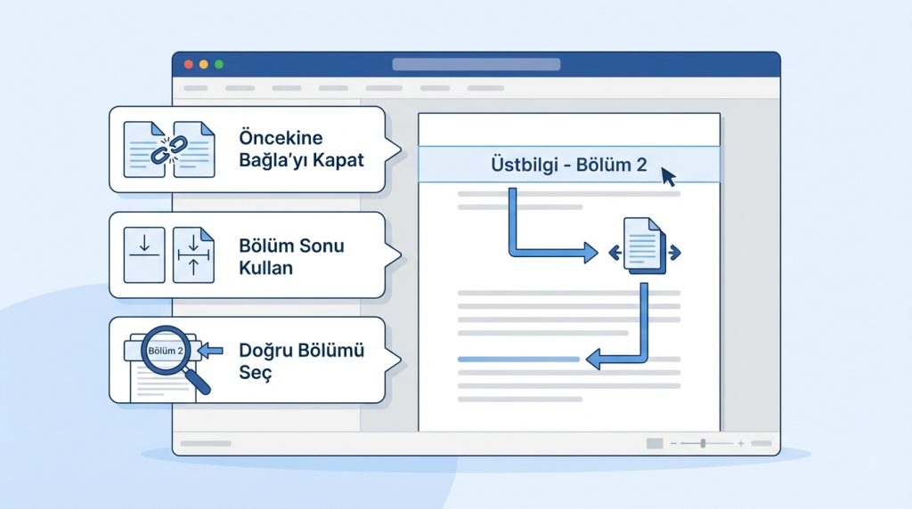 Word’de Farklı Sayfalara Farklı Üstbilgi Altbilgi Yapma 4 Sık Yapılan Hatalar ve Çözümleri