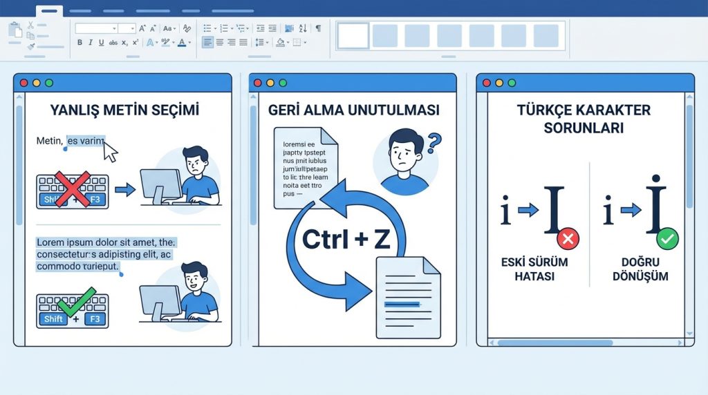 Word’de Metni Büyük Harfe Çevirme ve Hızlı Düzenleme Yöntemleri 4 Sık Yapılan Hatalar ve Çözümleri
