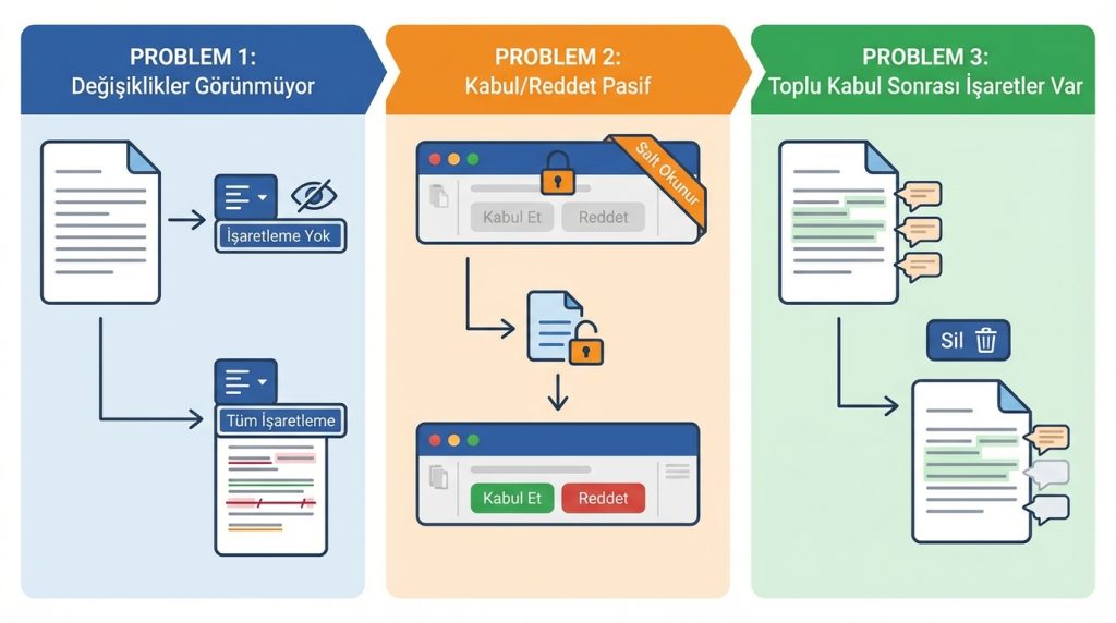 Word’de Değişiklikleri Kabul Etme ve Reddetme 4 Sık Yapılan Hatalar ve Çözümleri