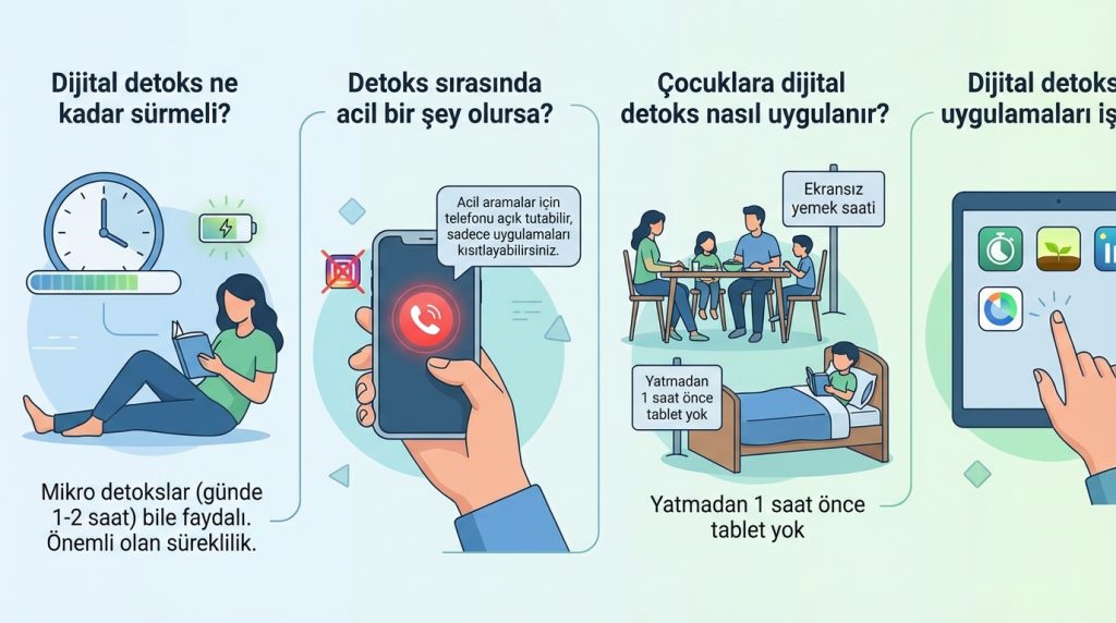 Dijital detoks nedir? Gerçekçi ve sürdürülebilir yaklaşım 4 Sıkça Sorulan Sorular