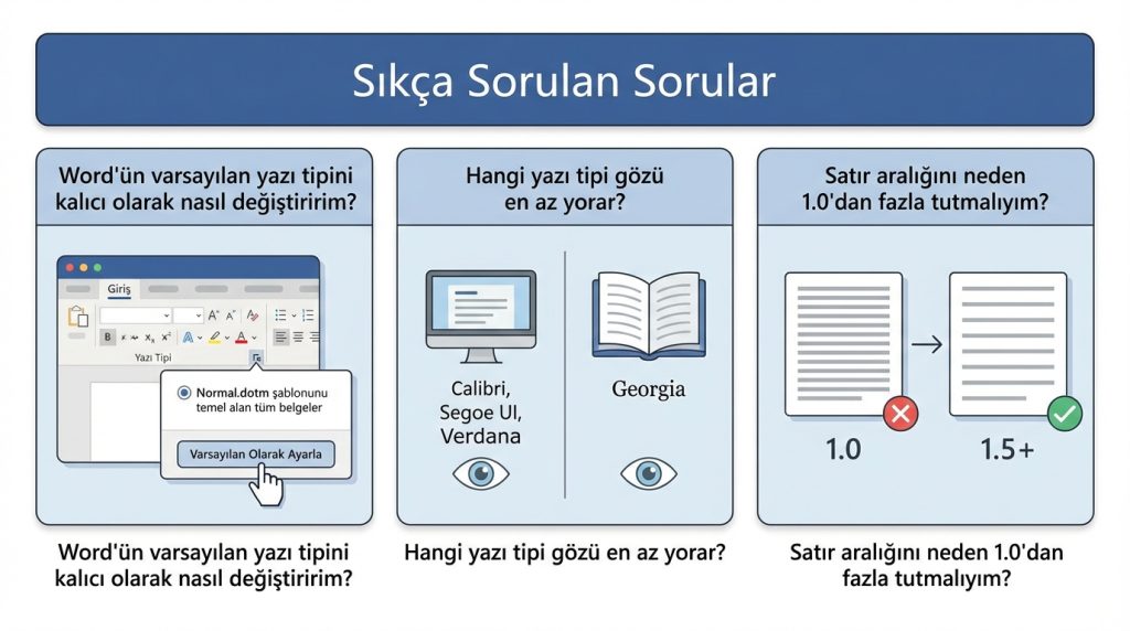 Word’de Yazı Tipi ve Biçimlendirme: Okunabilirlik İçin En İyi Uygulamalar 4 Sıkça Sorulan Sorular