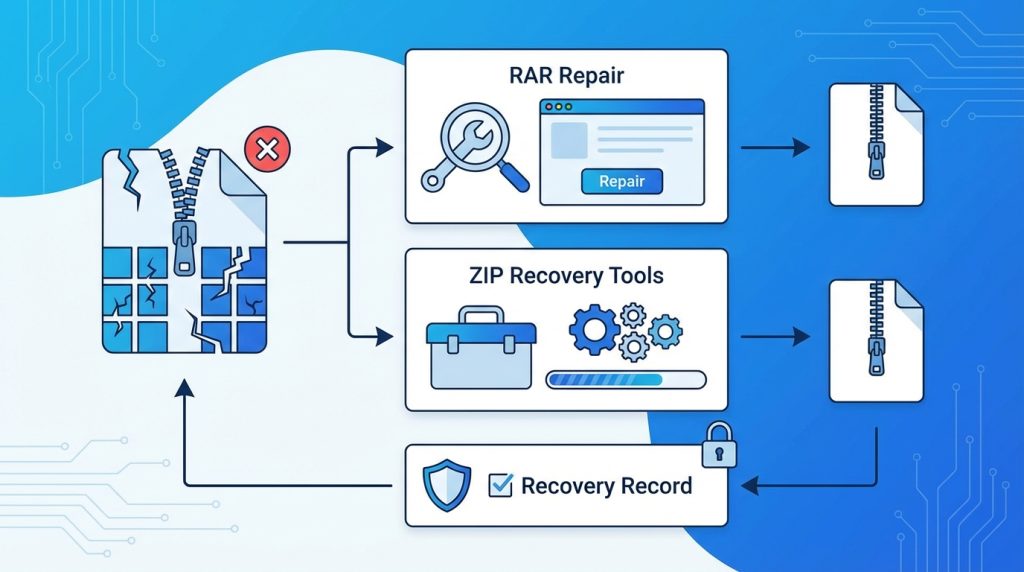 Sıkıştırılmış dosya bozulursa ne yapabilirim?