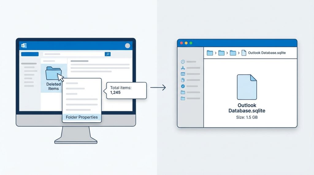 Outlook for Mac'te Silinen Öğeler Yönetimi Ne Zaman Boşaltmalı 4 Silinen öğeler klasörü ne kadar yer kaplıyor, nasıl öğrenirim?