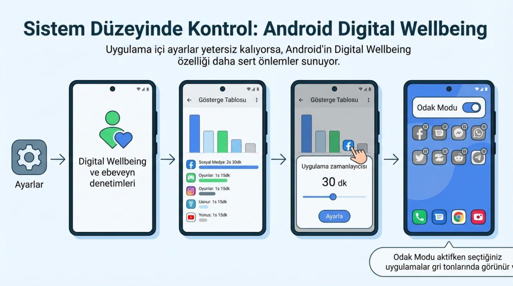 Sistem Düzeyinde Kontrol: Android Digital Wellbeing