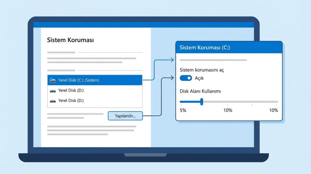 Sistem geri yükleme kapalıysa nasıl açılır?
